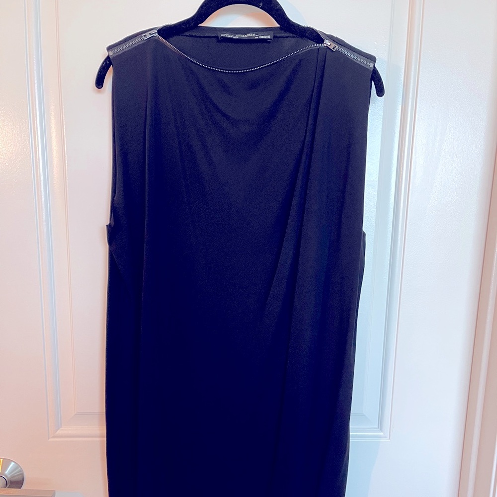 Allsaints Black Jersey Mini Dress